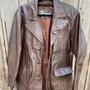 Vintage 1970’s Leather Car Coat - Men’s 40R - No Zip In Lining - See ALL Photos